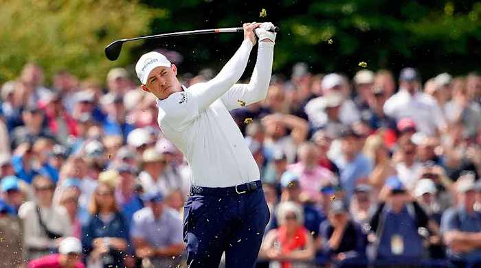 Matt Fitzpatrick tees off during the second round of the 2022 British Open.